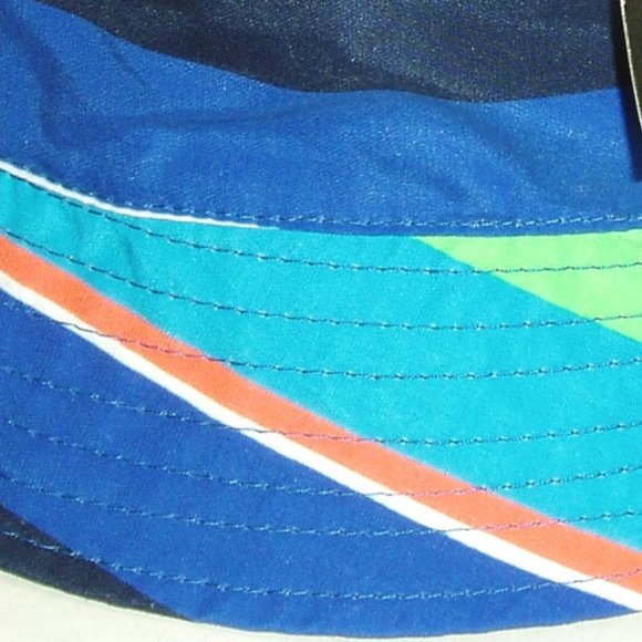 Toddler Stripe Blue Green Bucket Hat Sun Summer - Picture 4 of 6